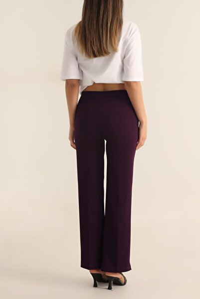 VıoShıne Kadın Çimalı Likralı Yüksek Bel Ispanyol Paça Pantolon