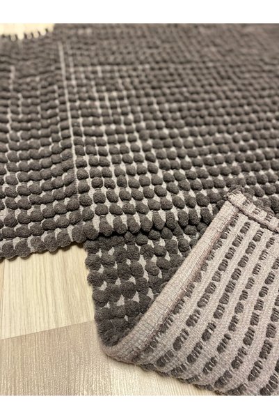 FeelHome Pamukkale Soft, Super Absorbent 2-Piece 100% Cotton Ultra Luxury Bath Mat Set Anthracite