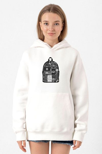 Tshirthane The Last Of Us Ellie's Backpack White Women's 3ip Hooded Sweatshirt