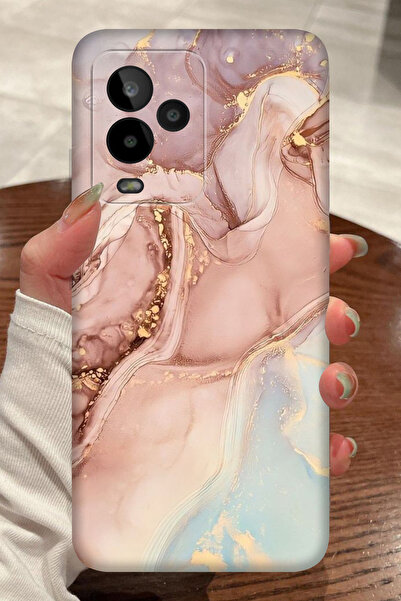 General Mobile GM 24 Pro Açık Renk Mermer Desenli Kamera Korumalı HD Baskılı ...