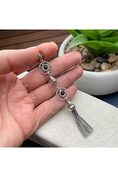 dergah tesbih Chakra Series Black Silver Tassel
