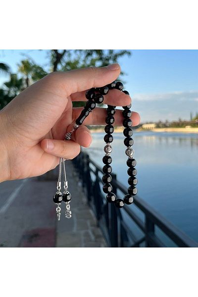dergah tesbih مسبحة حجرية فضية من FRT