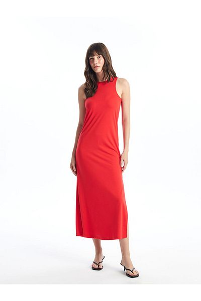 LC Waikiki Lcw Women's Crew Neck Straight Dress Fast Fashion