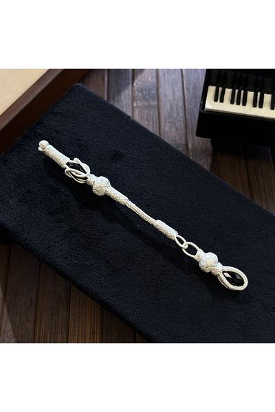 dergah tesbih Silver Kazaziye Whips with Black Stones