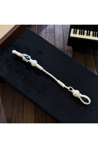 dergah tesbih Silver Kazaziye Whips with Turquoise Stones