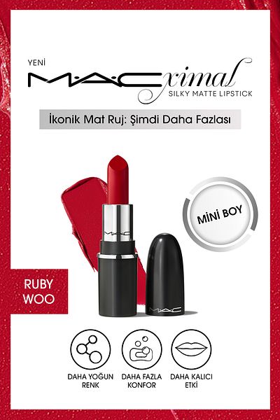 M.A.C Macximal Mini Mac Silky Matte Lipstick-Ruby Woo
