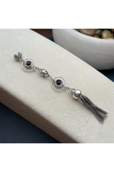 dergah tesbih Chakra Series Black Silver Tassel