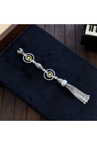 dergah tesbih Chakra Series Yellow Silver Tassel