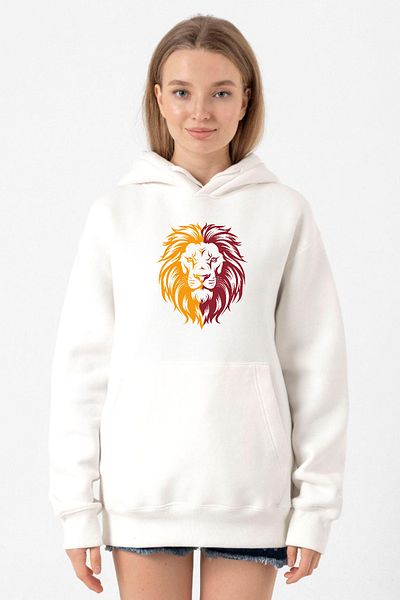 Tshirthane Yellow Red Leon White Women's 3Ip Hooded Sweatshirt
