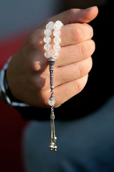 dergah tesbih Necef Stone Silver Design Rosary