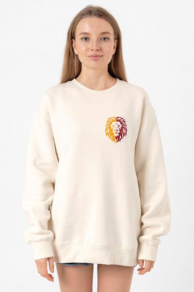 Tshirthane Yellow Red Leon Ecru Women's 2Ip Sweatshirt