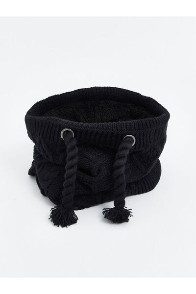 LC Waikiki Black Short Tassel Men's Neck Collar