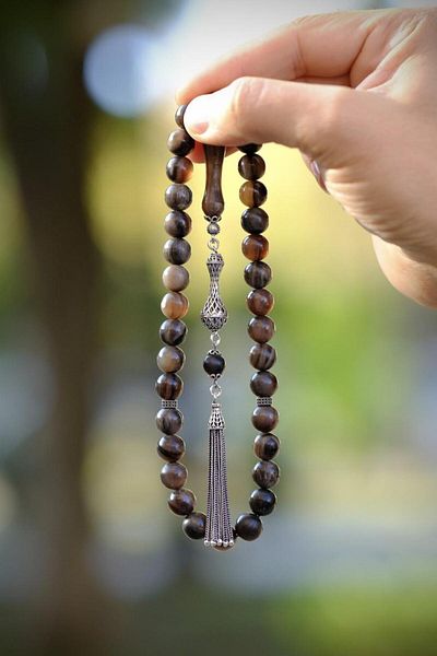 dergah tesbih Bostancı Series Silver Design Globe Bu-falo Boy-nuzu Prayer Beads