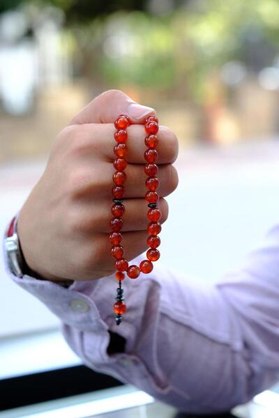 dergah tesbih Original Natural Agate Stone Prayer Beads