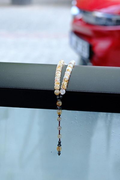 dergah tesbih Natural Citrine Stone Rosary