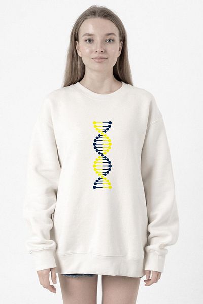 Tshirthane Yellow Navy Blue Dna White Women's 2Ip Sweatshirt