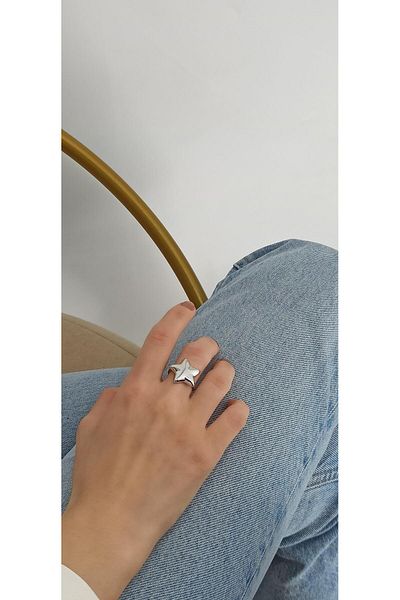 Çlk Accessories خاتم نجمة منحني ممتاز