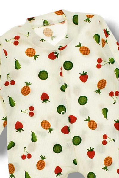 dinamik çocuk Flexible 100% Cotton Newborn Baby Romper - Mixed Fruit Printed, 1-3-6 Months