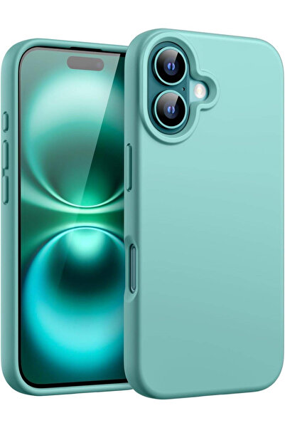 Fibaks Apple Iphone 16 Uyumlu Kılıf Kadife Lansman Soft Yumuşak Liquid Silikon Kamera Korumalı Kapak