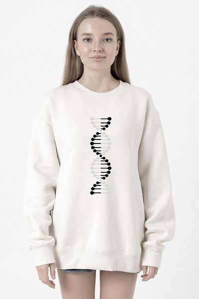 Tshirthane Black White Dna White Women's 2Ip Sweatshirt
