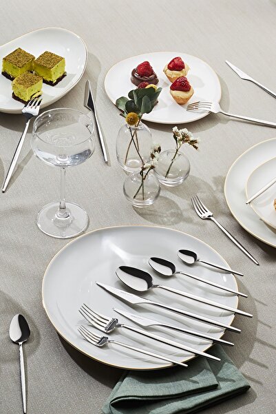 Karaca طقم سكاكين وملعقة شوكة فاخرة مكون من 84 قطعة من Moongate 316 لـ 12 شخص...