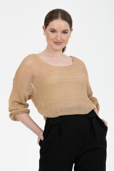 sumoda Pulover de damă din tricot subțire din plasă mercerizată - primăvară t...