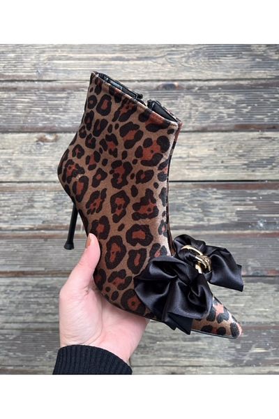 MİSS PARK MODA Cizme de iarnă Park Moda K1002 pentru femei, cu motiv leopard, cu picioare subțiri