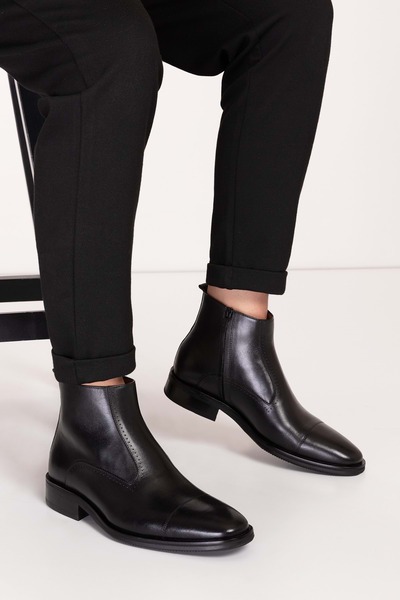 Gondol Erkek Hakiki Deri Klasik Sivri Burun Bot Ny.490