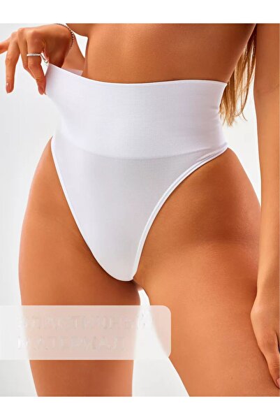 MİSTİRİK Montela model Yüksek Bel String Külot Göbek Toparlayan Model Beyaz Renk