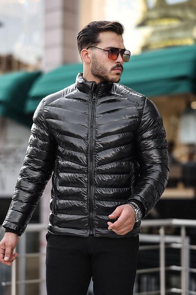 Oksit Ανδρικό πουπουλένιο παλτό Biza Extra Shiny Αδιάβροχο Stand Collar