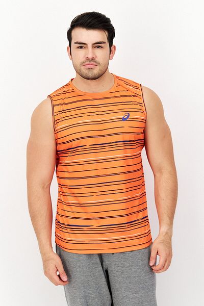 Asics Men Sportswear Fit Sleeveless Running Vest, Mutlicolor
