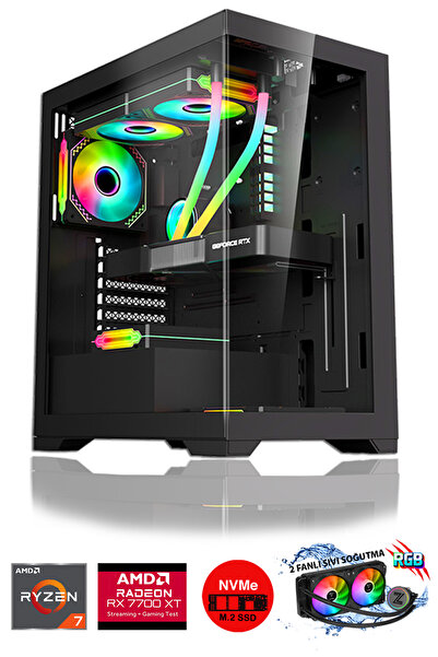 Zeiron Cortez X12 Ryzen 7 9700X 16GB DDR5 512GB M.2 Nvme SSD RX 7700XT Sıvı S...