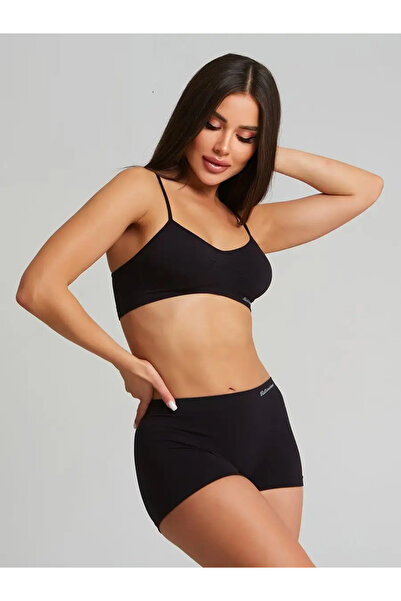 MİSTİRİK Moncorno Model Non-Slip Firming Comfort Seamless Sports Boxer Black Color