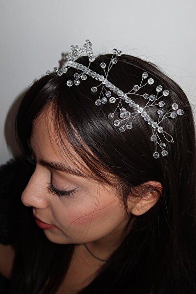 TAKIŞTIR Silver Color Bead Detailed Bridal Hair Accessory/Fancer