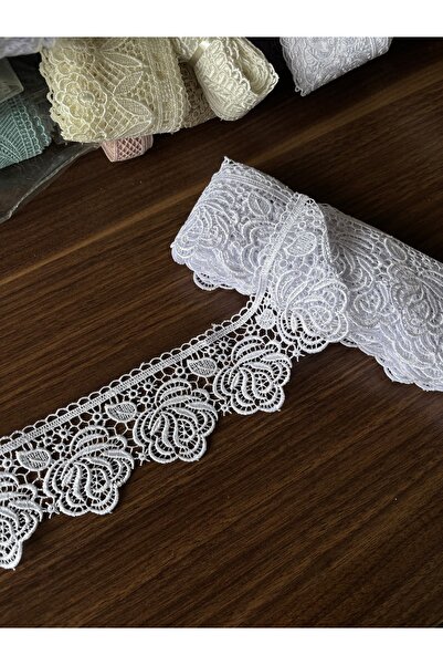 Butik Klasik uç güpür gül desen beyaz imza tekstil uç kenar dikim masa örtüsü...