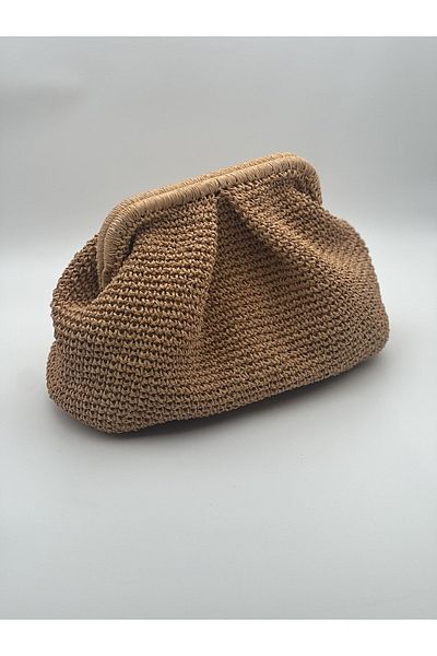 B Made Straw Scholarship Clutch Bag