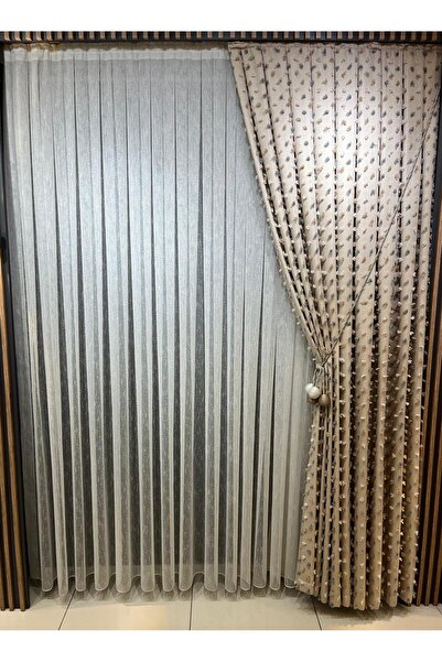 Epay ŞANTUK PERDE KIRÇILI KETEN SALON PERDESİ SADE PERDE DÜZTÜL  (1,2.5) ORTA...