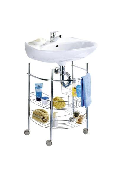 Wenko Двустепенна хромирана основа за мивка с колелца