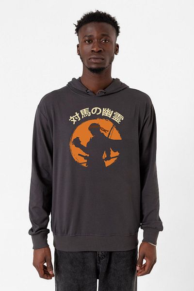 Tshirthane Ghost Of Tsushima - Ανδρικό καπάκι με κουκούλα καπνιστού Ιαπωνικού νησιού 2ip