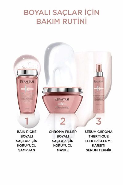 Kerastase Chroma Absolu Nourishing Shampoo for Dyed Hair250Ml-Mask200Ml-Serum150Ml1Kutukozmeti̇k