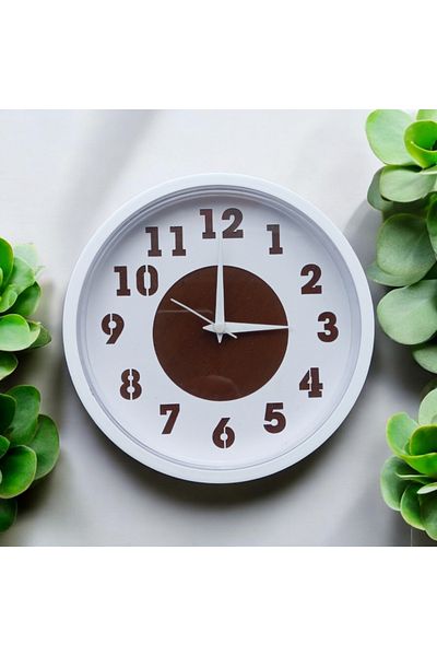 Bahat Mini Living Room Office Kids Room Plastic Wall Clock Diameter 22 cm White