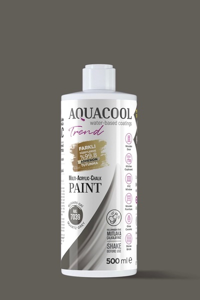 Aquacool Trend Su Bazlı Akrilik Dönüşüm Boyası Ral 7039 Kuvars Gri 500ml