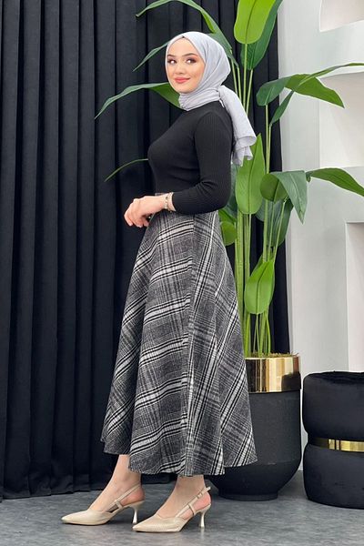 Tesettür Diyarı Γυναικεία φούστα Hijab με μαύρο σχέδιο