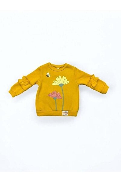 Zekids Φούτερ για κορίτσια με βολάν μανίκια και φλοράλ εμπριμέ φούτερ