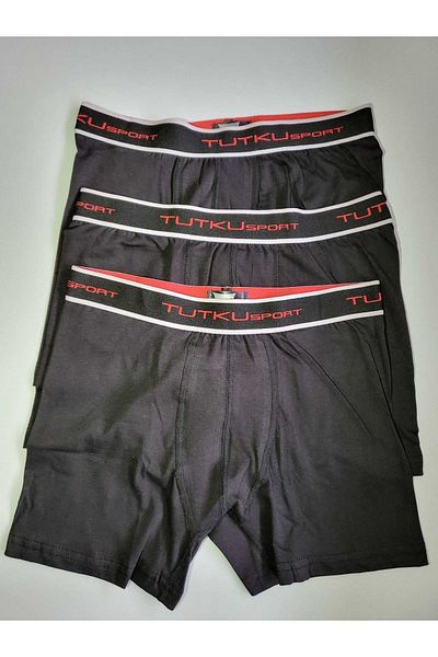 Tutku Ανδρικό Elastane Black Boxer Sport Model TYC 3 συσκευασιών 00613123195