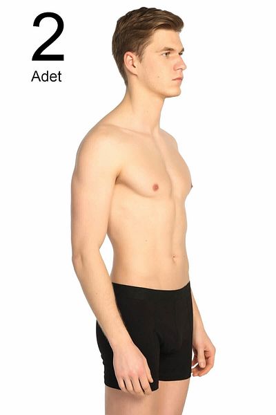 Tutku Ανδρικό μαύρο 2 πακέτο Lycra Boxer ELF568T0114CCM2