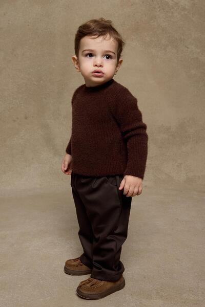 Fahhar Kids Мек пуловер - кафяв