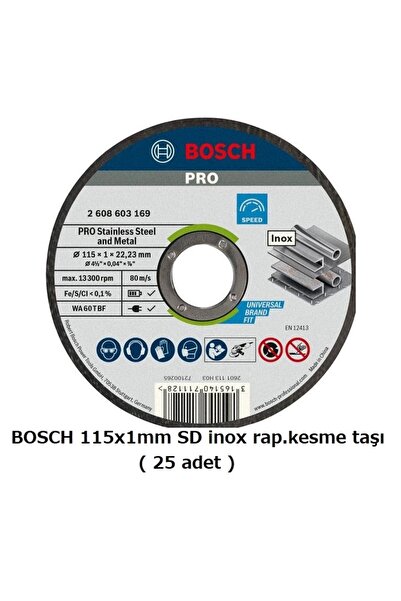 Bosch 115x1mm SD inox rap.kesme taşı ( 25 adet )
