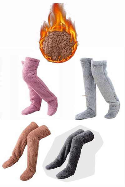 SAUNA SUIT Дамски дълги плюшени чорапи за сън Welsoft | Чорапи над коляното, удобни и гъвкави