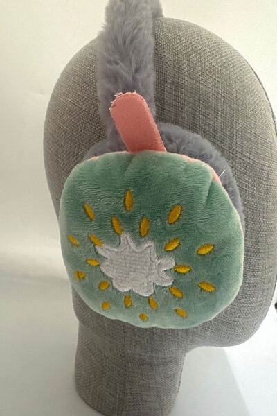 KARAASLAN Soğuktan Koruyucu Desenli Peluş Kışlık Katlanabilir Kulaklık Kulak Koruyucu